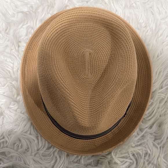 THE HATTER Tan Fedora with Black Striped Band - Picture 9 of 9